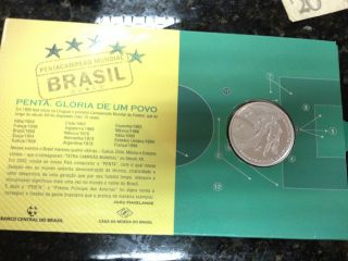 Brazil Silver Coin 2002 Comemorative Fifth World Championship Fifa Korea Japan photo