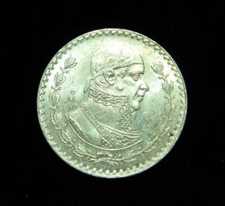 Mexico 1959 Peso Coin Silver Bu Jose Morelos photo