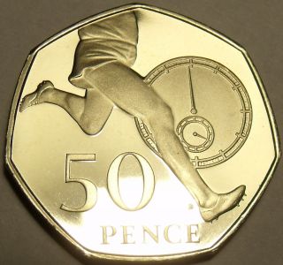 Large Cameo Proof Great Britain 2004 50 Pence The 4 Minute Mile photo