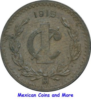 Mexico 1 Centavo Mo 1915 Zapata Issue.  Km 416.  One Year Type. photo