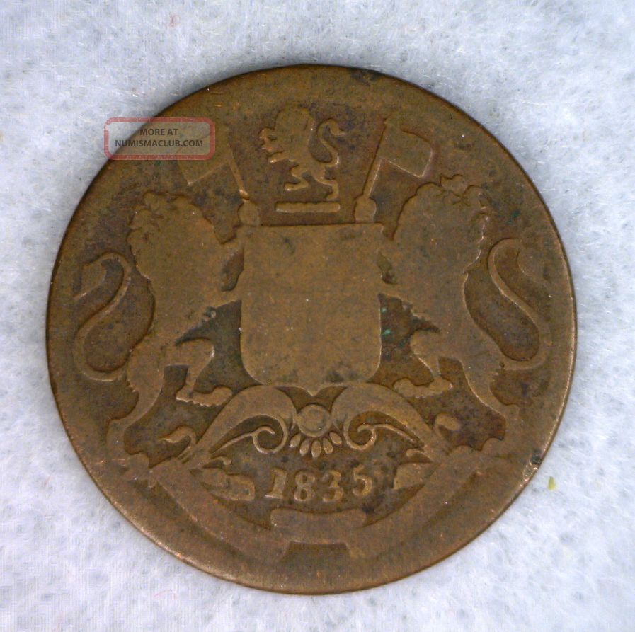 British India 1/4 Anna 1835 Coin (cyber 568)