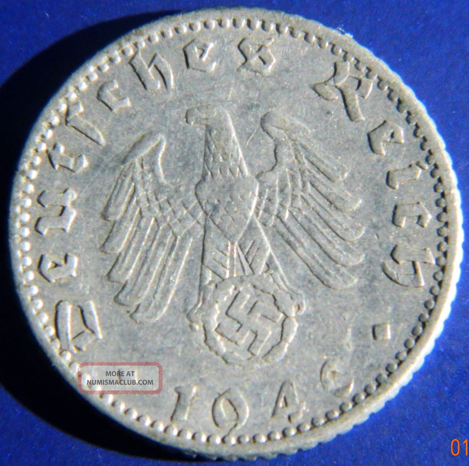 Hitlers Germany Third Reich 1940 A Fifty Reichspfennig Aluminum Piece Xf G31 Germany photo
