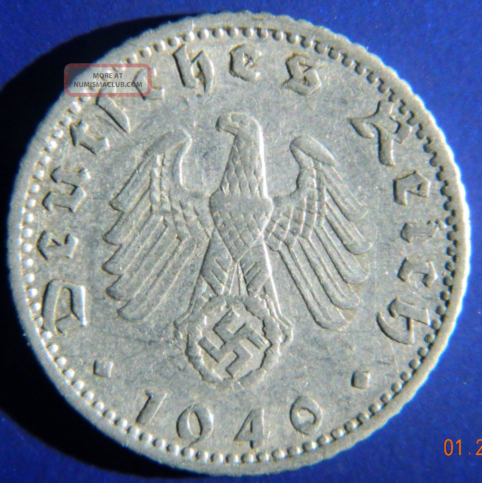 Hitlers Germany Third Reich 1940 A Fifty Reichspfennig Aluminum Piece Xf G38 Germany photo