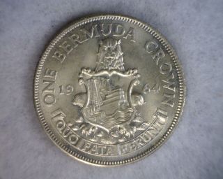 Bermuda Crown 1964 Bu Silver British Coin (lux 515) photo