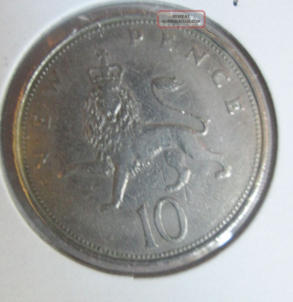1969 Great Britain Ten Pence Old English Coin