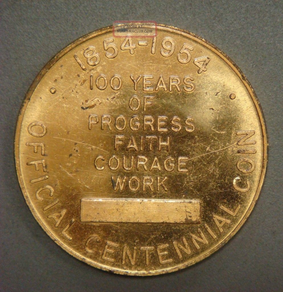 Kansas Territorial Centennial, 1854 - 1954 Official Centennial Coin
