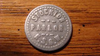 Stockton Parlor N.  S.  G.  W.  Stockton,  California,  Cal,  Ca.  Trade Token 1900s photo