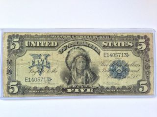 1899 $5 Indian Chief Silver Certificate Large Note Fr 274 Vernon - Mcclung photo