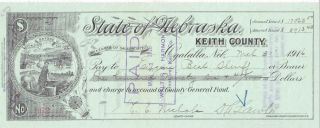 State Of Nebraska,  Ogalalla,  Keith County Warrant 1916 Vignette Blacksmith photo