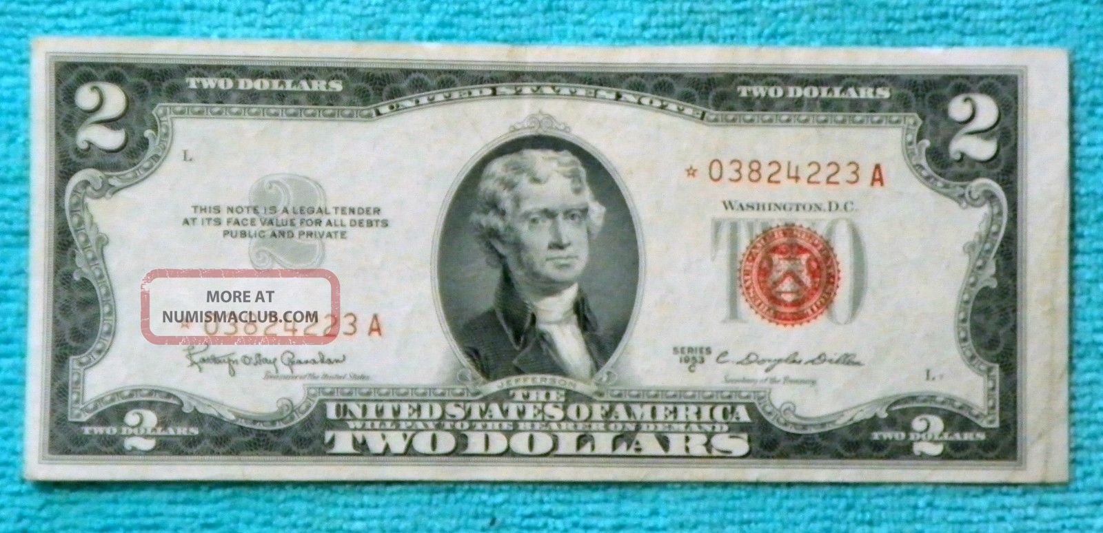 C Star Red Seal Note Two Dollar Bill Rs