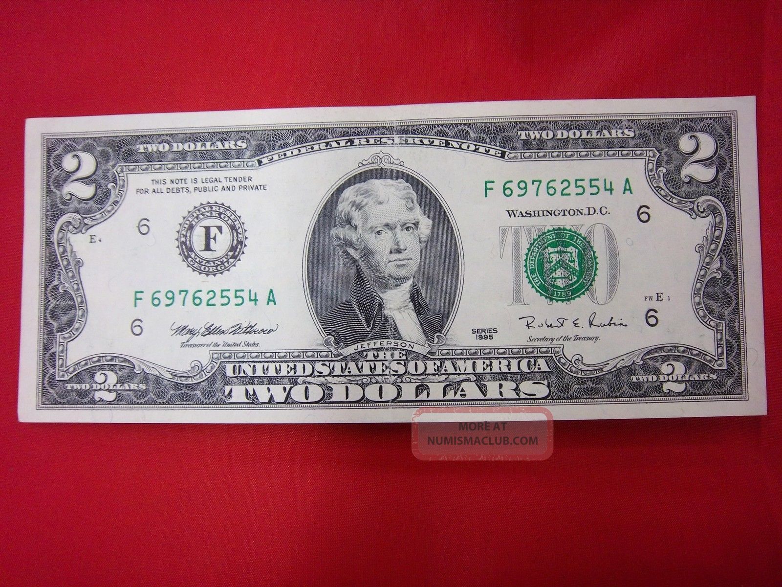 1995 United States Two Dollar Bill f 69762554 A Lot179