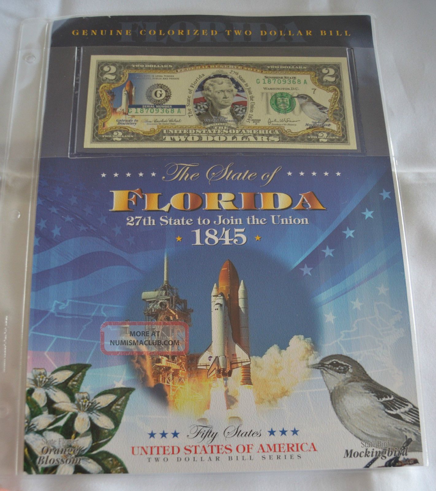 Mercury Seven Astronauts Colorized $2 Bill – U.S. Legal Tender – NASA Original 7 Tribute