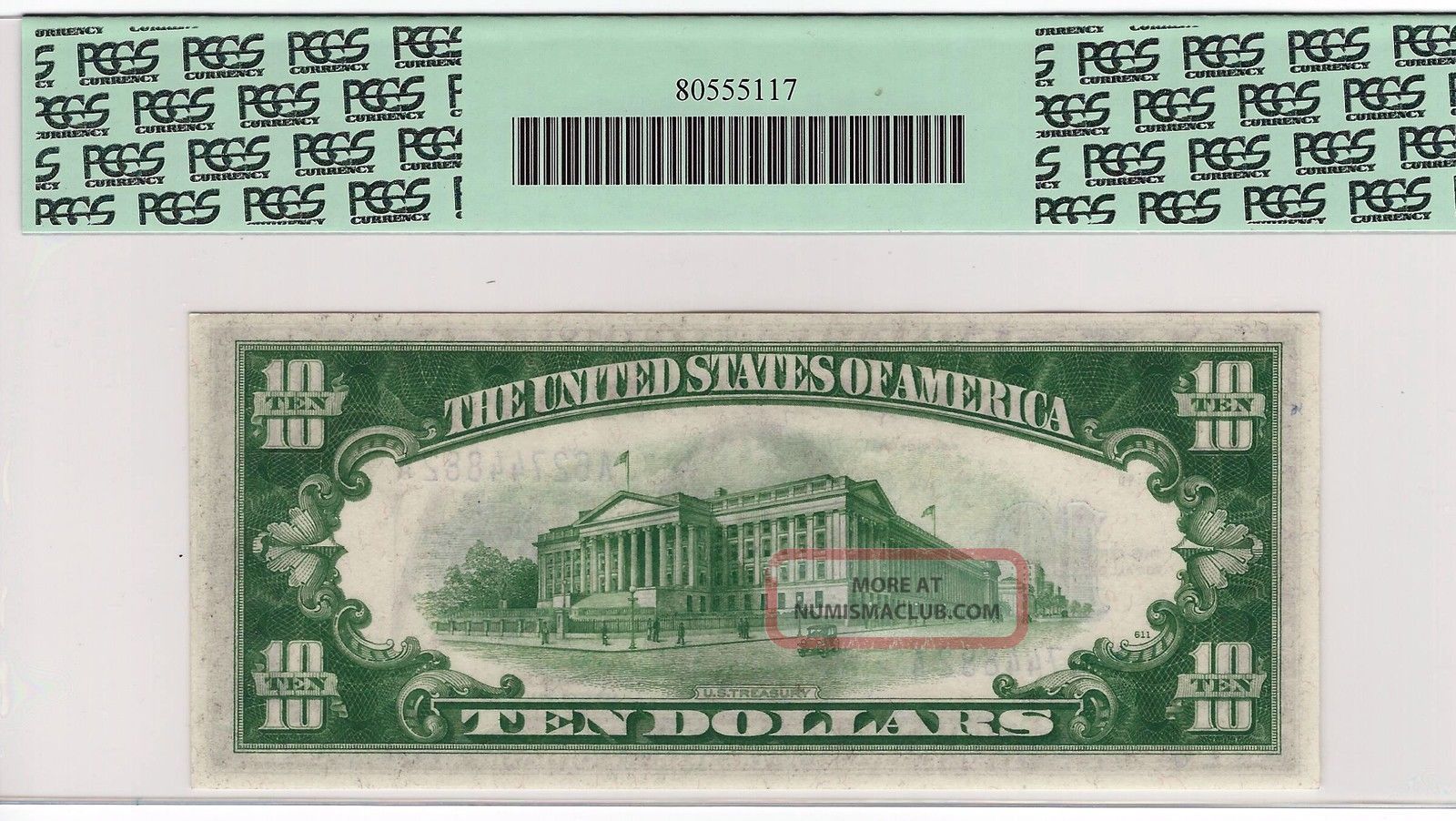 1934 $10 Silver Certificate Mule Fr 1701m Pcgs 63 Ppq