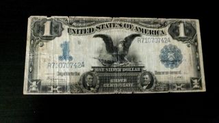 1899 $1 One Dollar Black Eagle Silver Certificate Speelman/white Signed photo