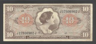 United States Of America 10 Dollars 1965 Vf P.  M 63 photo