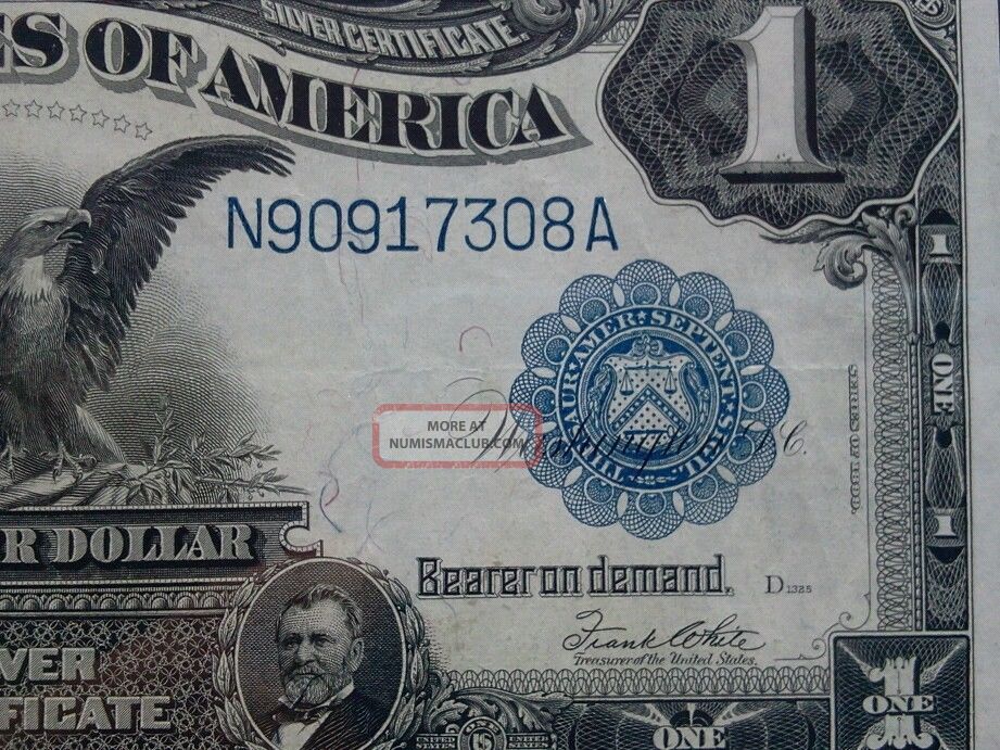 Ungraded Black Eagle 1899 1 Dollar Silver Certificate Speelman/white