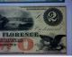 $2 1850 ' S The Bank Of Florence,  Nebraska,  Ne40g4a Pp A,  Pmg - 65 Paper Money: US photo 2