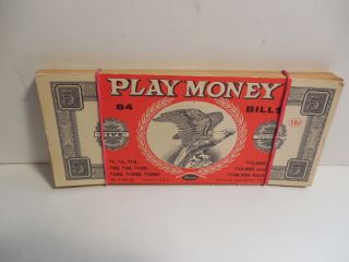 Vintage Stack Of Whitman Play Money - 71 Of 84 With Cover Bill - Cond. photo