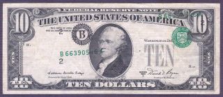 1981a $10 Frn With Dramatic Diagonal Misalignment Error photo