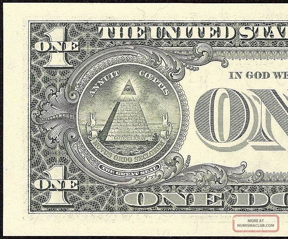 Gem 1999 $1 Dollar Bill Serial 14441144 Federal Res Note Paper Money ...
