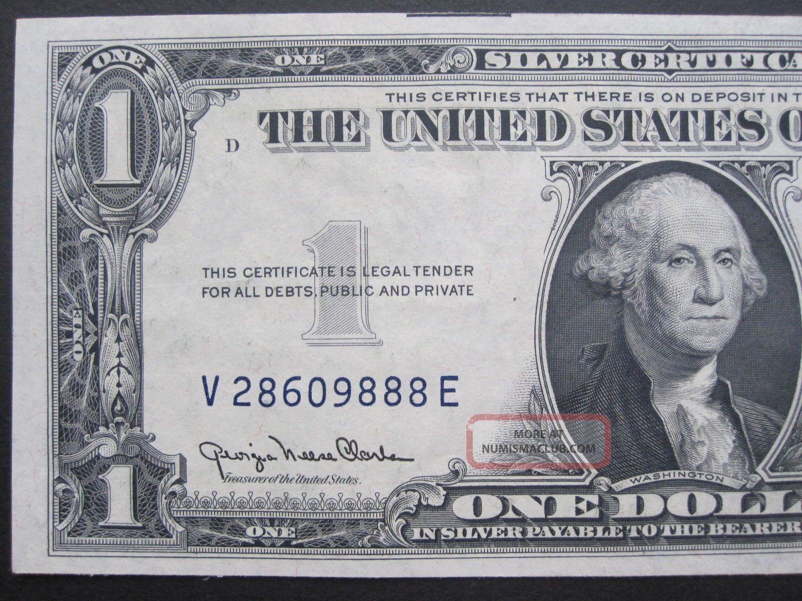 1935d $1 Silver Certificate Uncirculated Blue Seal $1 Dollar Ve Block