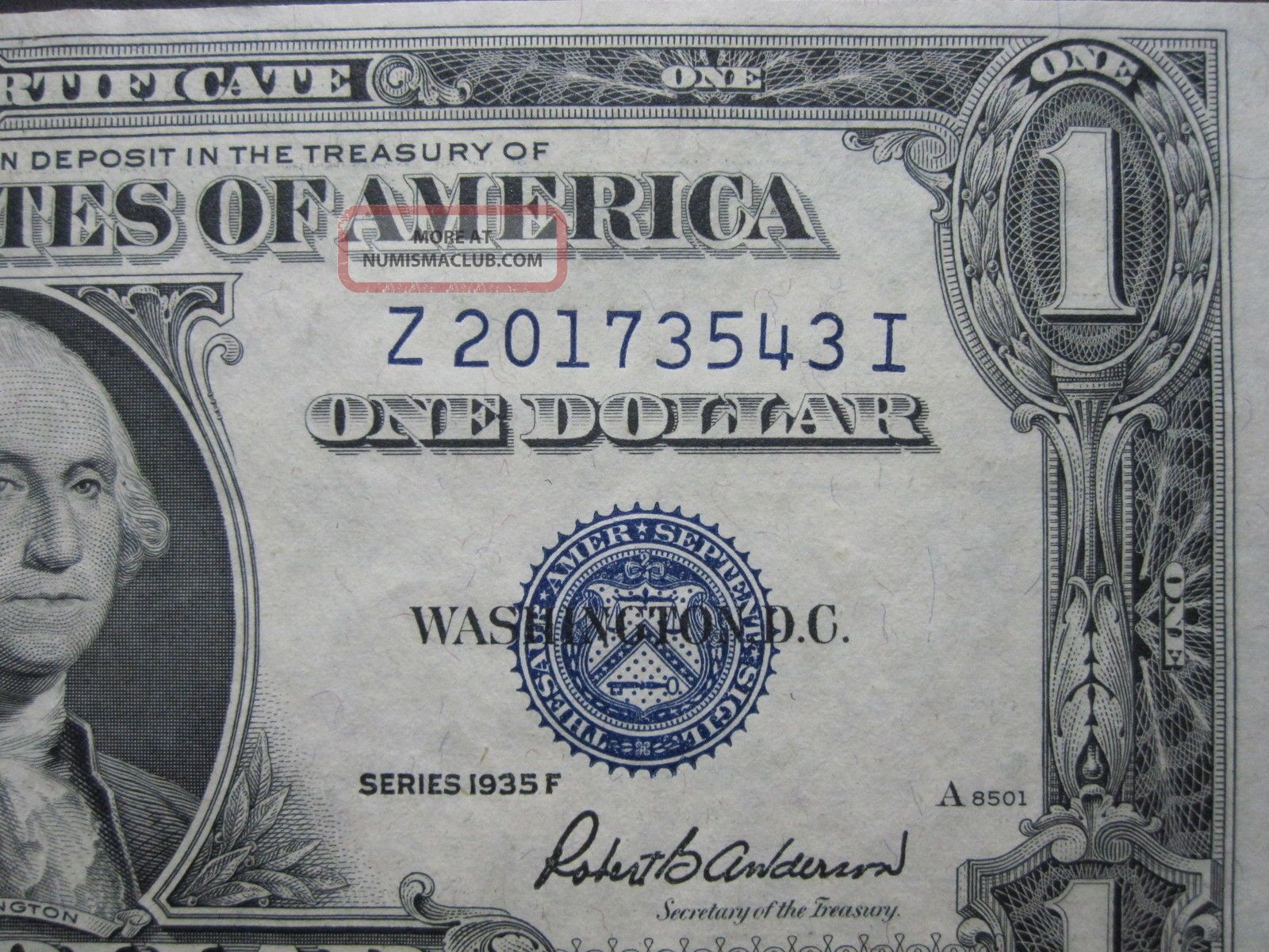 Uncirculated 1935f $1 Silver Certificate Z I Block Collectible Us Paper
