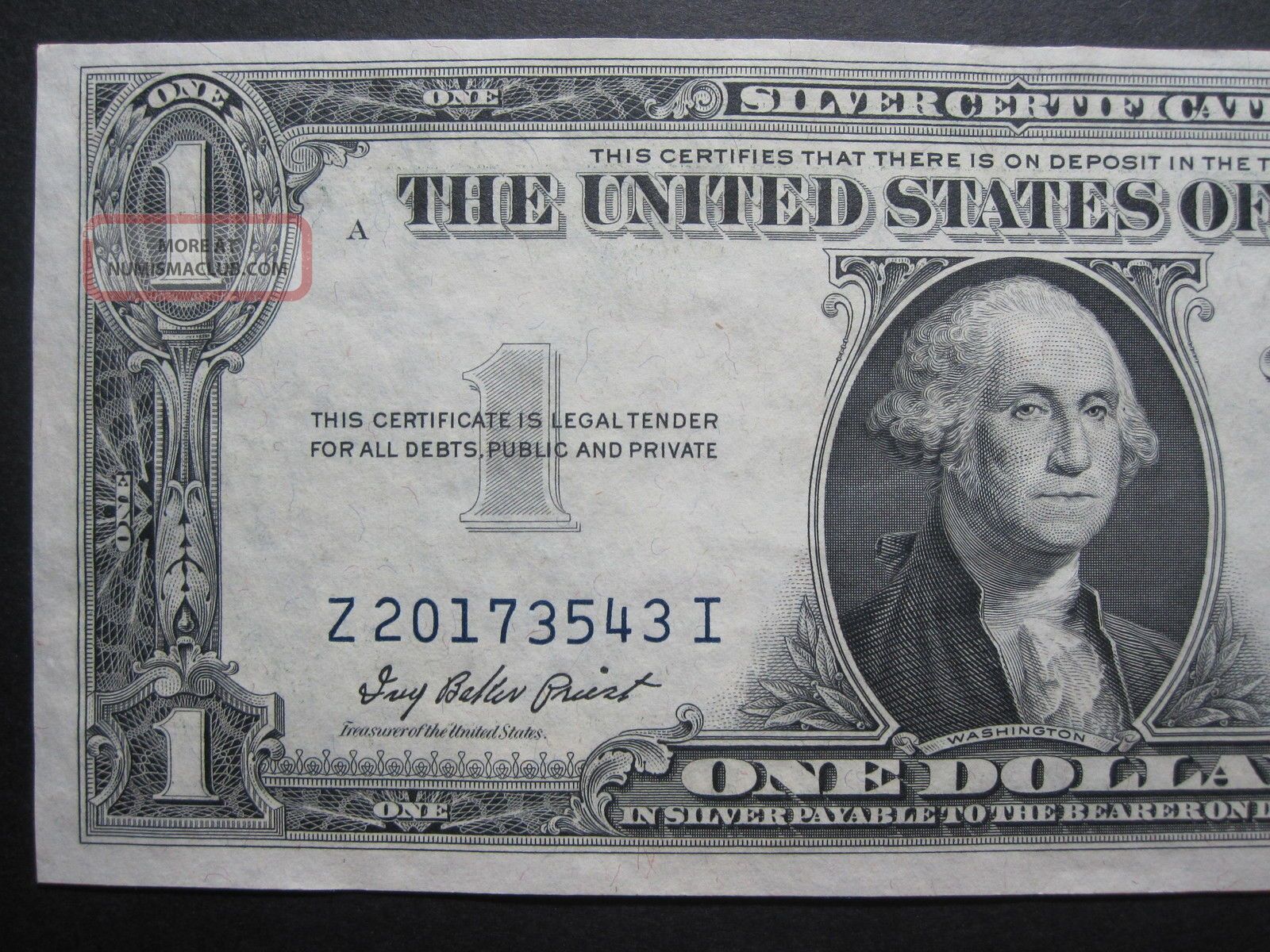 Uncirculated 1935f $1 Silver Certificate Z I Block Collectible Us Paper