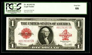U.  S.  1923 $1 Legal Tender Banknote Fr 40 Pcgs Certified 