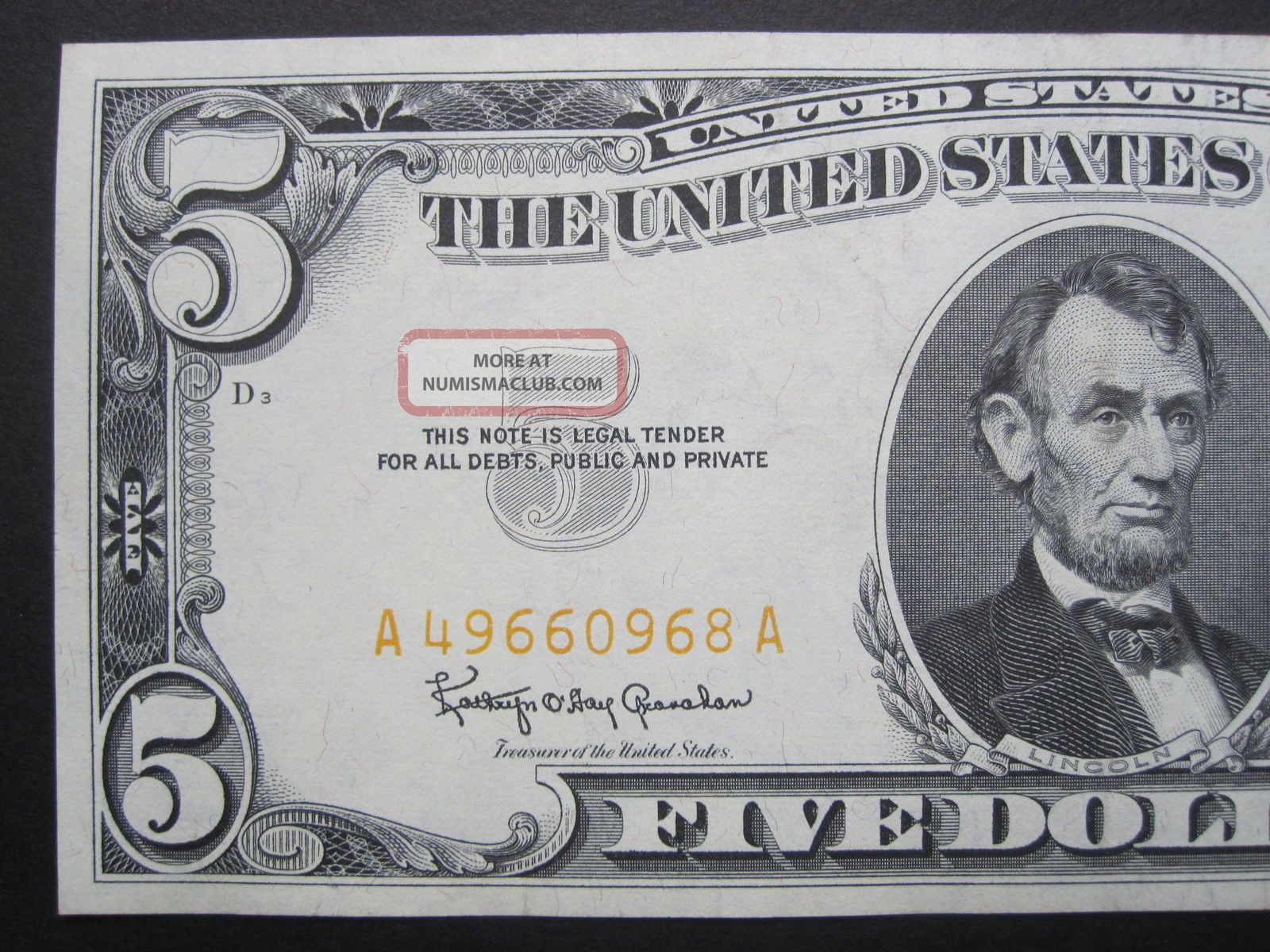 Lot Of 5 Red Seal $5 Dollar Bills – 1953 & 1963 Circulated Old Estate Currency