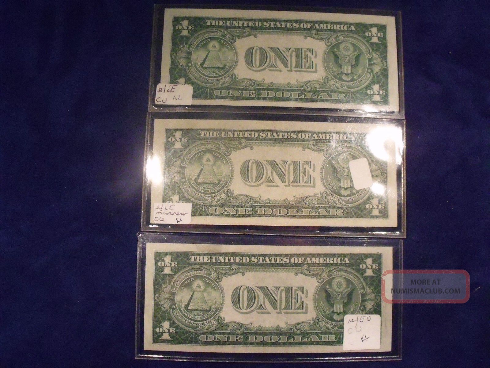 3 1935 Silver Certificate Dollar Bills No quot In God We Trust quot Cu