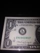 Unc 1988 A $1 Dollar Bill 0s & 9s S/n Federal Reserve Note Dollar Bill Currency Small Size Notes photo 2