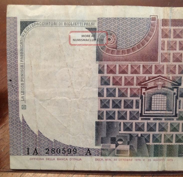 Italy 10000 Lire, 1976 | Diecimila Lire
