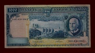 Portugal Angola 1000 Escudos 1962 P - 96 Rare Date See Scan (west Africa Mali) photo