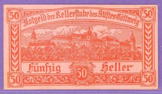 Goettweig (gottweig) Austria Notgeld 50 Heller Single Note B photo