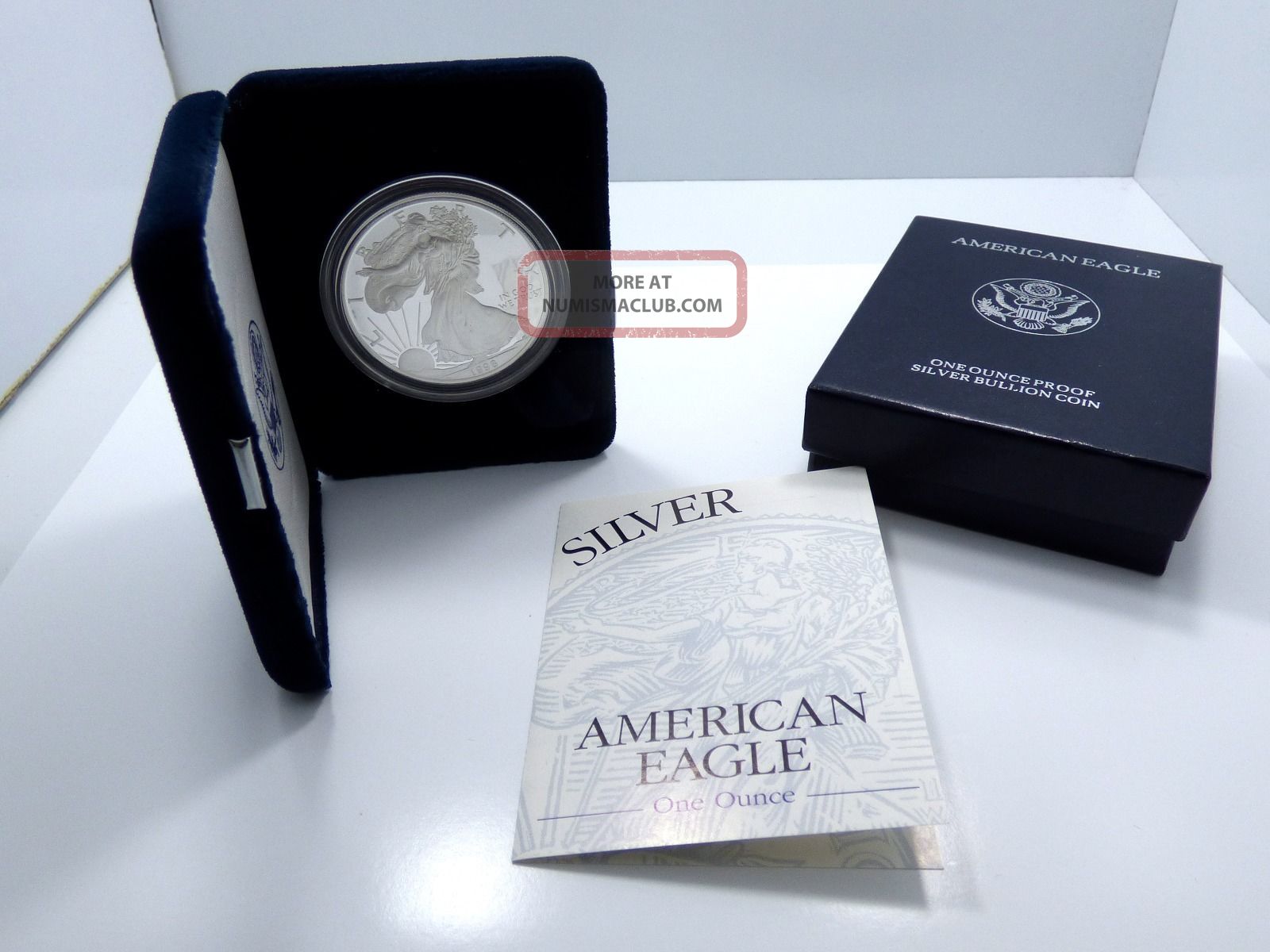 1998 American Eagle One Ounce Proof Silver Bullion Coin One Dollar In Case