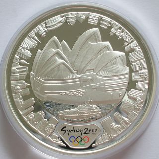 2000 Australia Sydney Olympics 1oz Silver Proof 5 Dollars Sydney Opera House photo