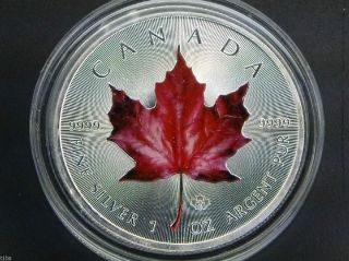2014 Canada 1 Oz Red Silver Maple Leaf.  9999 photo
