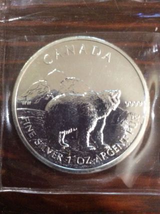 2011 1 Oz Silver Canadian Grizzly Coin - Wildlife Series photo