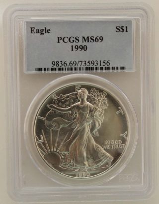 1990 United States Eagle $1 Coin - Pcgs Grade Ms69 photo