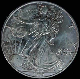 1997 Silver American Eagle $1 One Dollar Coin - 1 Troy Oz.  Fine Silver photo