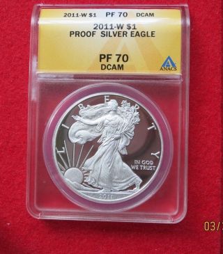2011 W American Eagle Silver Dollar Graded Pr70dcam By Anacs photo
