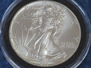 1986 American Silver Eagle Gem Bu 1 Troy Ounce.  999 Fine B7753 photo