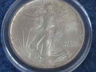 1986 American Silver Eagle Uncirculated 1 Troy Ounce.  999 Fine B7754 photo