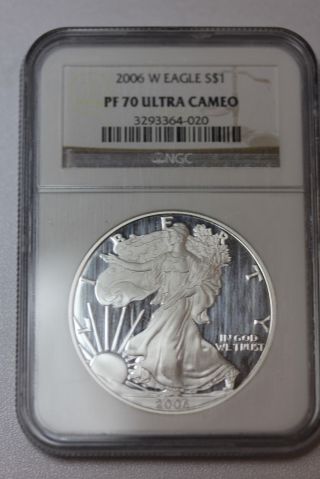 Us 2006 W Proof Ngc Pf70 $1 Silver Eagle Coin 1 Oz Ultra Cameo photo