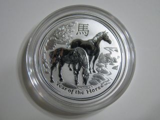 1/2 Oz Silver Australian Perth 2014 Lunar Ii 2 Year Of The Horse Coin photo