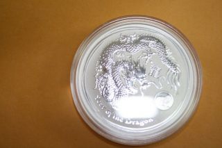 2012 1 Oz Silver Australian Lunar Year Of The Dragon Coin photo