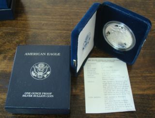 2001 - W 1 Oz Proof Silver American Eagle (w/box &) photo