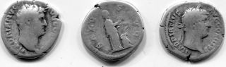 Roman Silver Ar Denarius Emperor Hadrian 117 - 138 Ad Rare Obverse - Rev.  14 photo