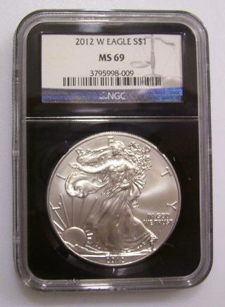 Retro Label: 2012 - W Burnished Silver American Eagle Ngc Ms69 photo