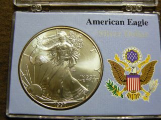 1997 American Silver Eagle 1 Oz. .  999 One Dollar U S Coin,  Walking Liberty photo
